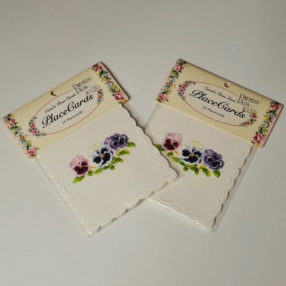 Vintage Carol Wilson Rose Garden Place Cards Lot of 20 Sealed Floral NOS